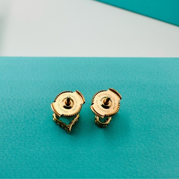 Tiffany & Co. .13 Diamond 18K Rose Gold Heart Earrings with Box - Picture 7 of 13